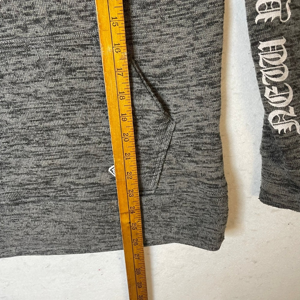 MECCA NYC Hoodie Mens Size L Heather Gray Logo Spell Out Streetwear Pullover - Picture 6 of 8